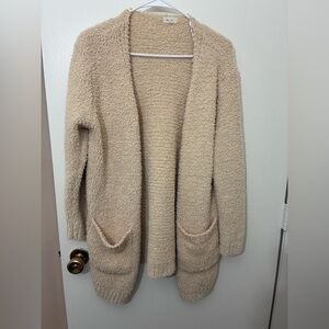 Debut Cream Textured Cardigan Open Front Size M/L